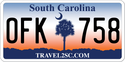 SC license plate OFK758
