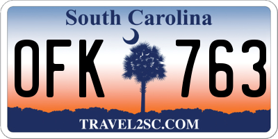 SC license plate OFK763