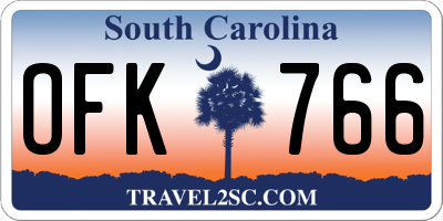 SC license plate OFK766