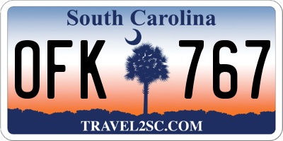 SC license plate OFK767