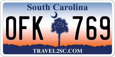 SC license plate OFK769