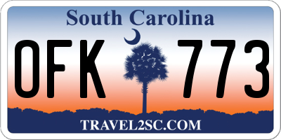 SC license plate OFK773