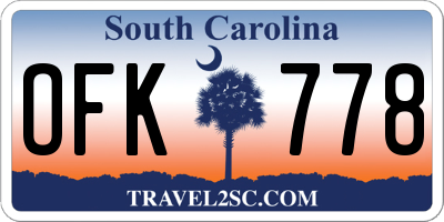 SC license plate OFK778