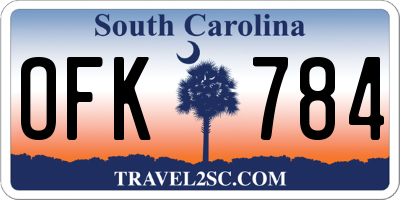 SC license plate OFK784