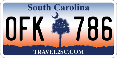 SC license plate OFK786