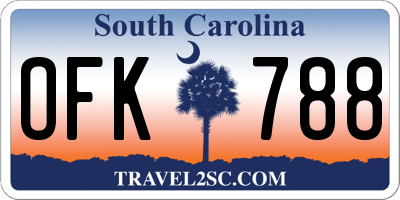 SC license plate OFK788