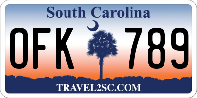SC license plate OFK789
