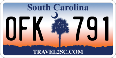 SC license plate OFK791