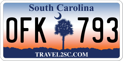 SC license plate OFK793