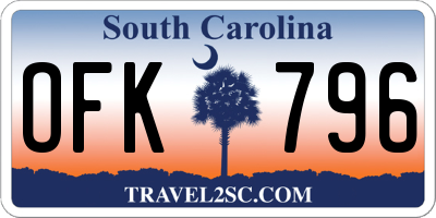 SC license plate OFK796