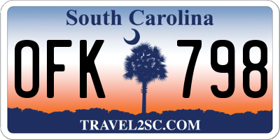 SC license plate OFK798