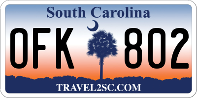 SC license plate OFK802