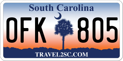 SC license plate OFK805
