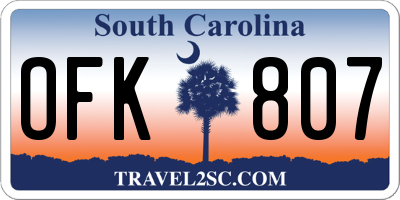 SC license plate OFK807