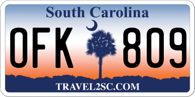 SC license plate OFK809
