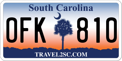 SC license plate OFK810