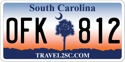 SC license plate OFK812