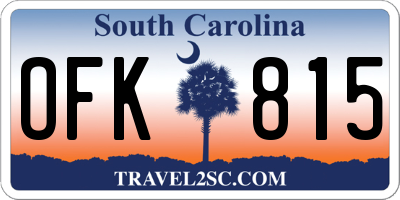 SC license plate OFK815