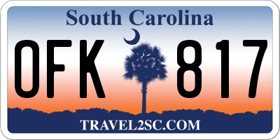 SC license plate OFK817