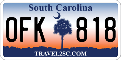 SC license plate OFK818