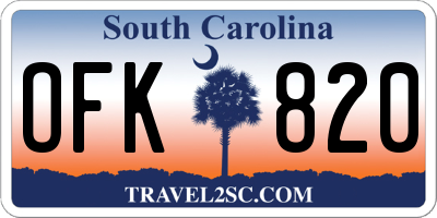 SC license plate OFK820