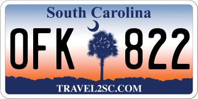 SC license plate OFK822