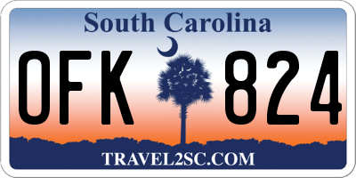 SC license plate OFK824