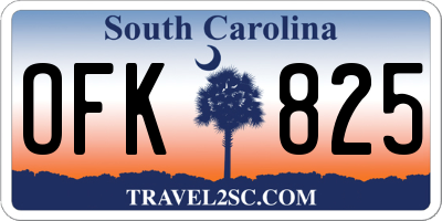 SC license plate OFK825