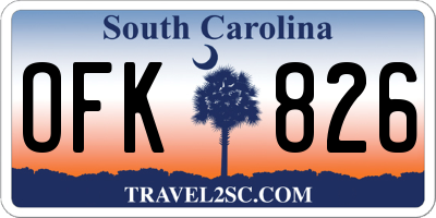 SC license plate OFK826
