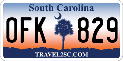 SC license plate OFK829