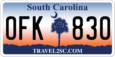 SC license plate OFK830