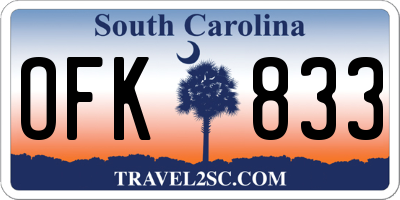 SC license plate OFK833