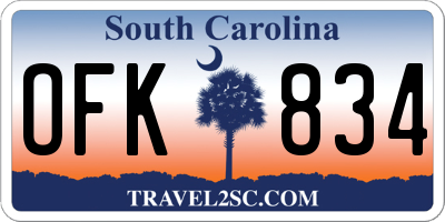 SC license plate OFK834