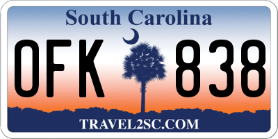 SC license plate OFK838