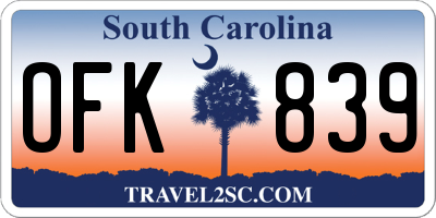 SC license plate OFK839