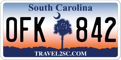 SC license plate OFK842