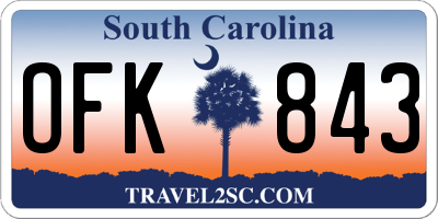 SC license plate OFK843