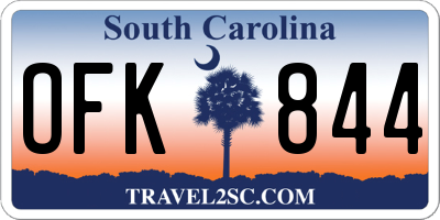 SC license plate OFK844