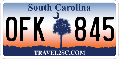 SC license plate OFK845