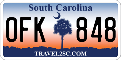 SC license plate OFK848