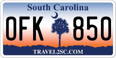 SC license plate OFK850