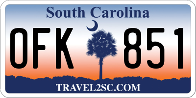 SC license plate OFK851