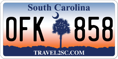 SC license plate OFK858