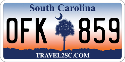 SC license plate OFK859