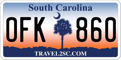 SC license plate OFK860