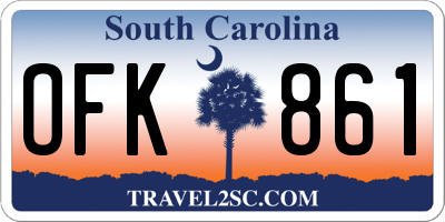SC license plate OFK861