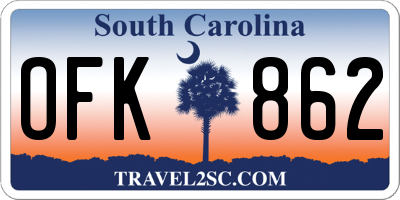 SC license plate OFK862