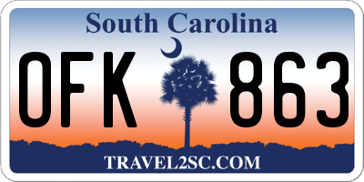 SC license plate OFK863