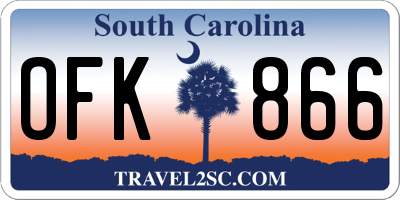 SC license plate OFK866
