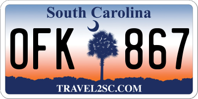 SC license plate OFK867